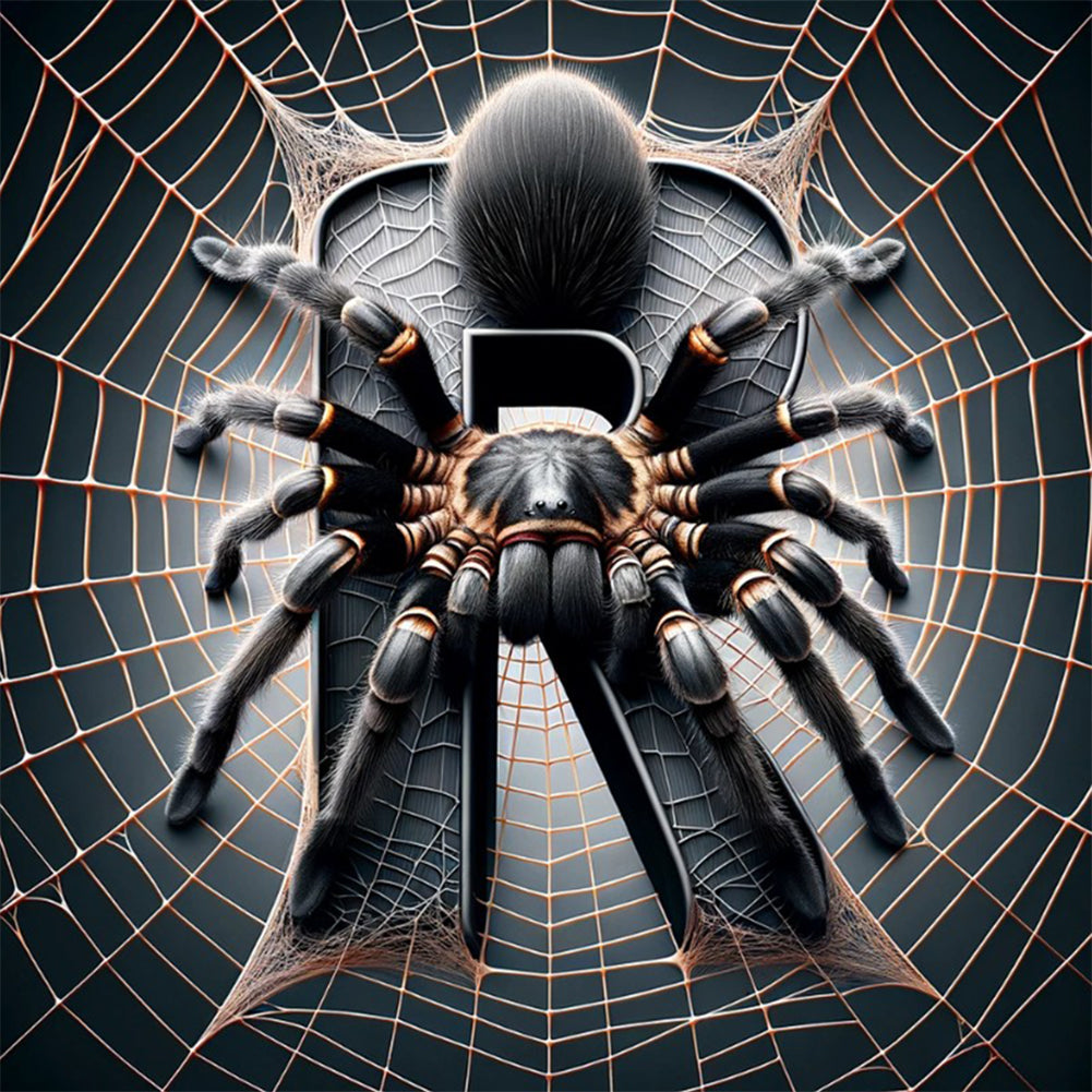 Diamond Painting - Full Round - Spider Letter-R (30*30CM)