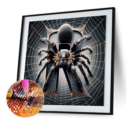 Diamond Painting - Full Round - Spider Letter-R (30*30CM)