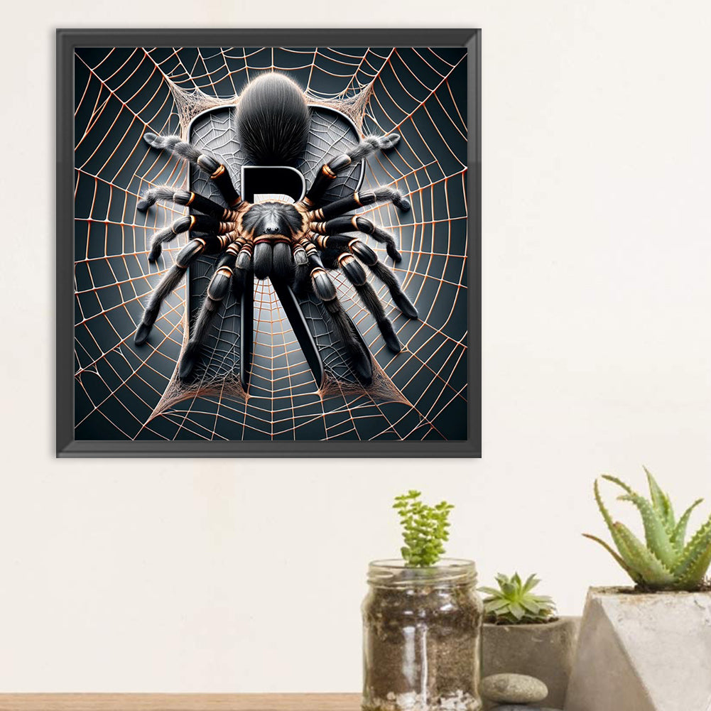 Diamond Painting - Full Round - Spider Letter-R (30*30CM)