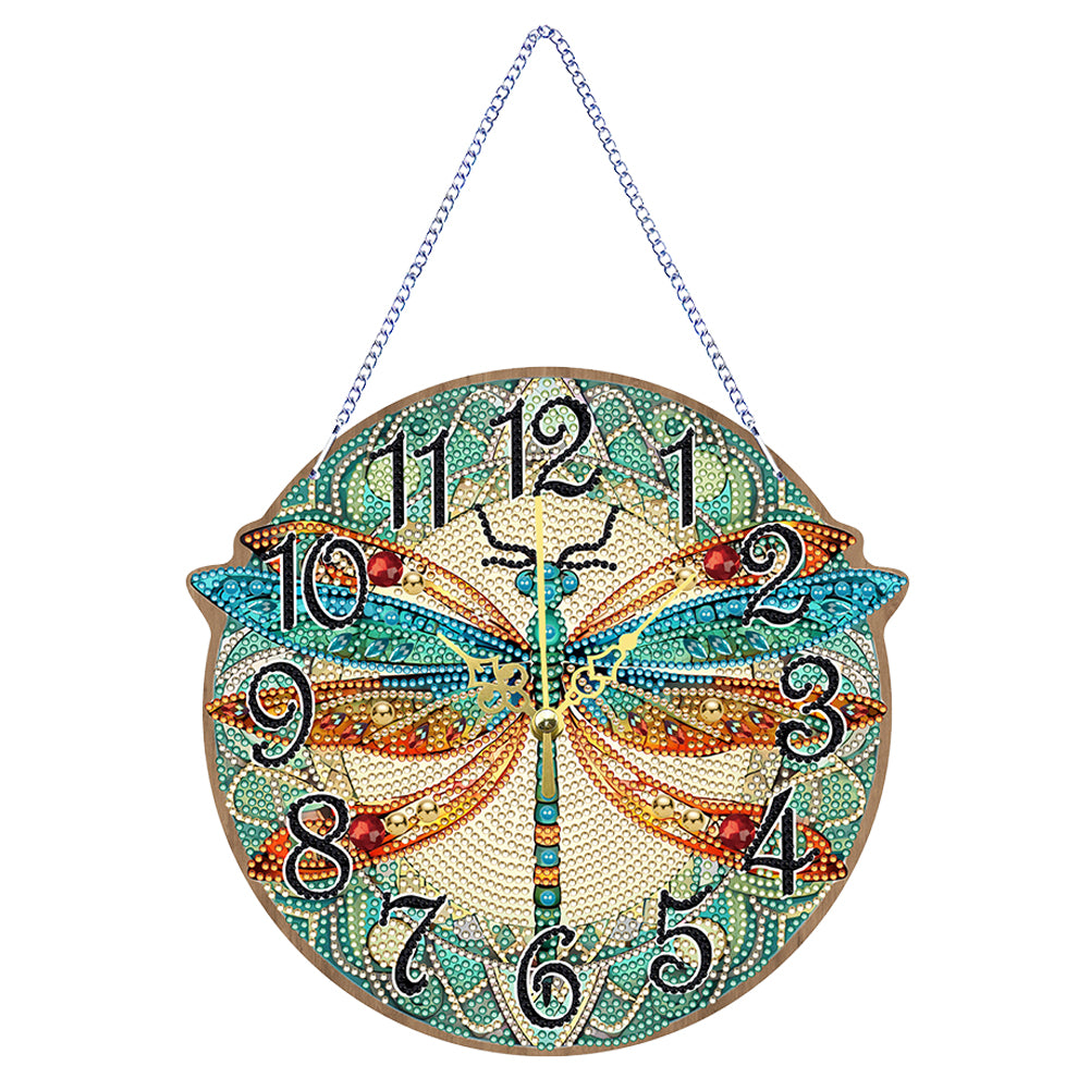 Wooden Animal Special Shaped DIY Diamond Painting Clock Kit Hanging Sign Decor