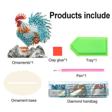 Load image into Gallery viewer, Wooden Rooster Animal Diamond Painting Desktop Ornaments Kit for Adults Beginner
