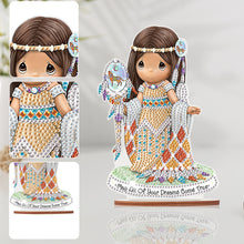 Load image into Gallery viewer, Wooden Figure Desktop Diamond Art Kits Colorful Precious Moment Dolls Cute Dolls
