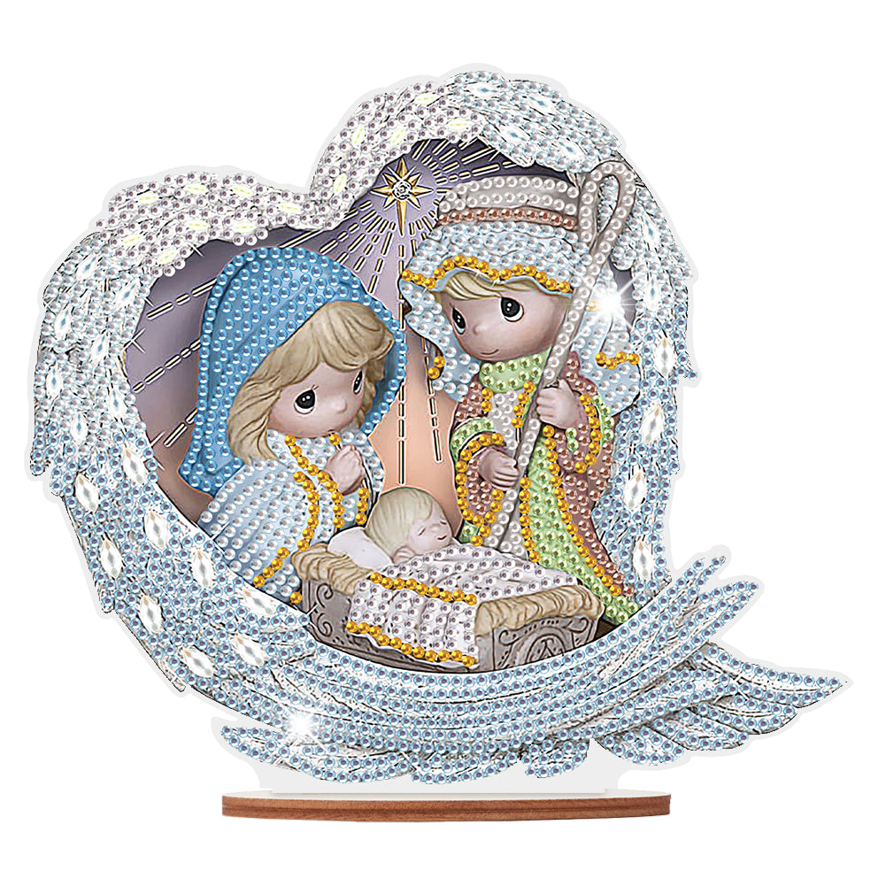 Wooden Figure Desktop Diamond Art Kits Colorful Precious Moment Dolls Cute Dolls