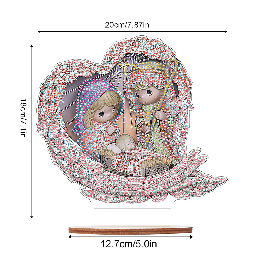 Wooden Figure Desktop Diamond Art Kits Colorful Precious Moment Dolls Cute Dolls