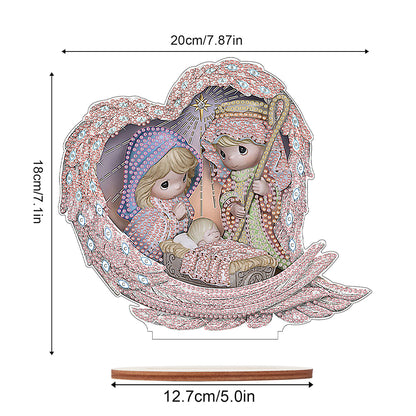 Wooden Figure Desktop Diamond Art Kits Colorful Precious Moment Dolls Cute Dolls