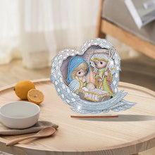 Load image into Gallery viewer, Wooden Figure Desktop Diamond Art Kits Colorful Precious Moment Dolls Cute Dolls
