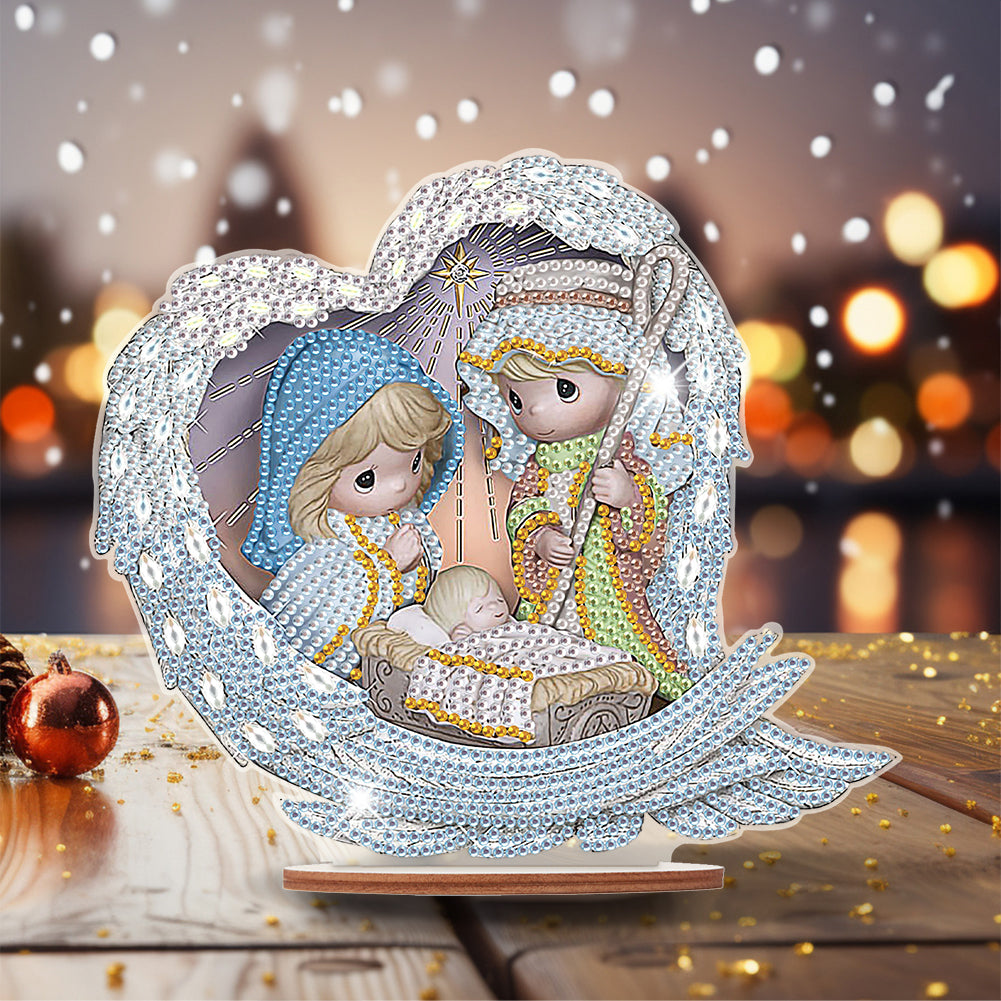 Wooden Figure Desktop Diamond Art Kits Colorful Precious Moment Dolls Cute Dolls