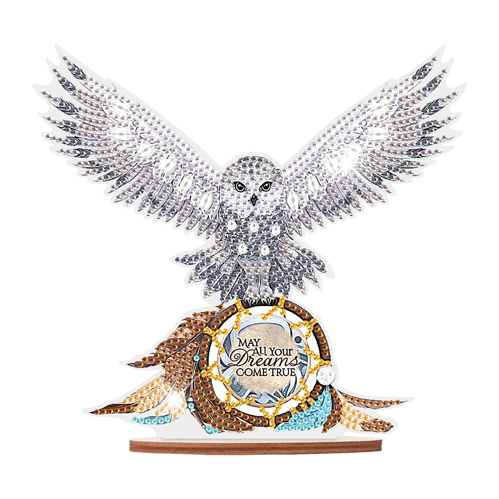 Wooden Animal Diamond Painting Desktop Decorations for Home Office Desktop Decor