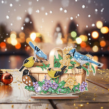 Load image into Gallery viewer, Wooden Flower Basket Bird Desktop Diamond Art Kits for Home Office Desktop Decor
