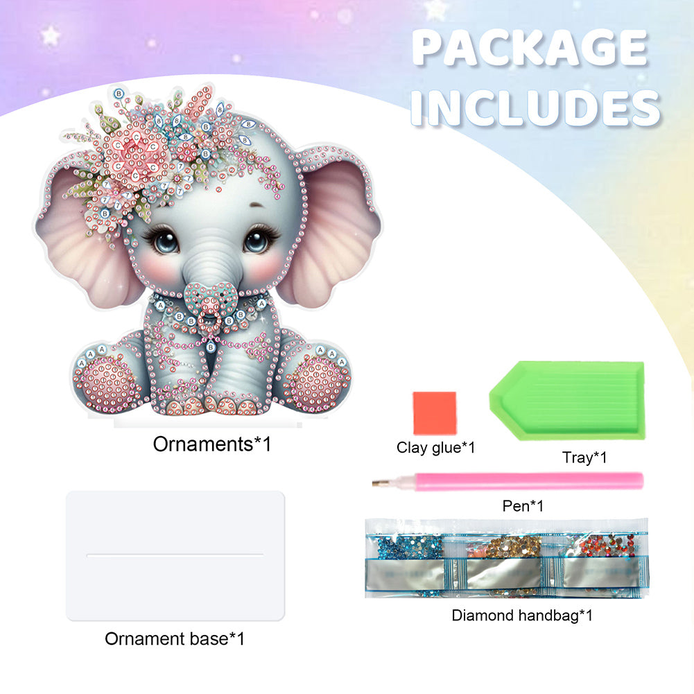 Animal Special Shaped Colorful Desktop Diamond Art Kits Bedroom Table Decoration