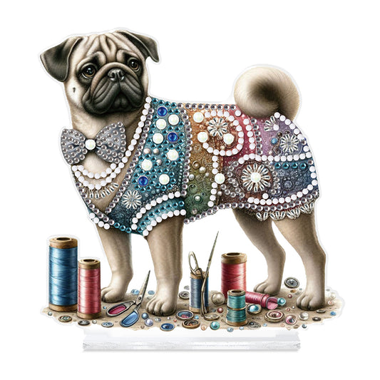 Dog Special Shaped Animal Desktop Diamond Art Kits for Home Office Desktop Decor