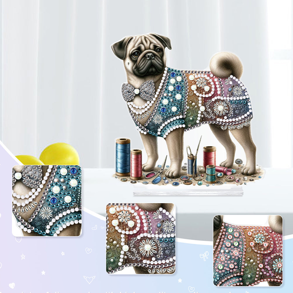 Dog Special Shaped Animal Desktop Diamond Art Kits for Home Office Desktop Decor