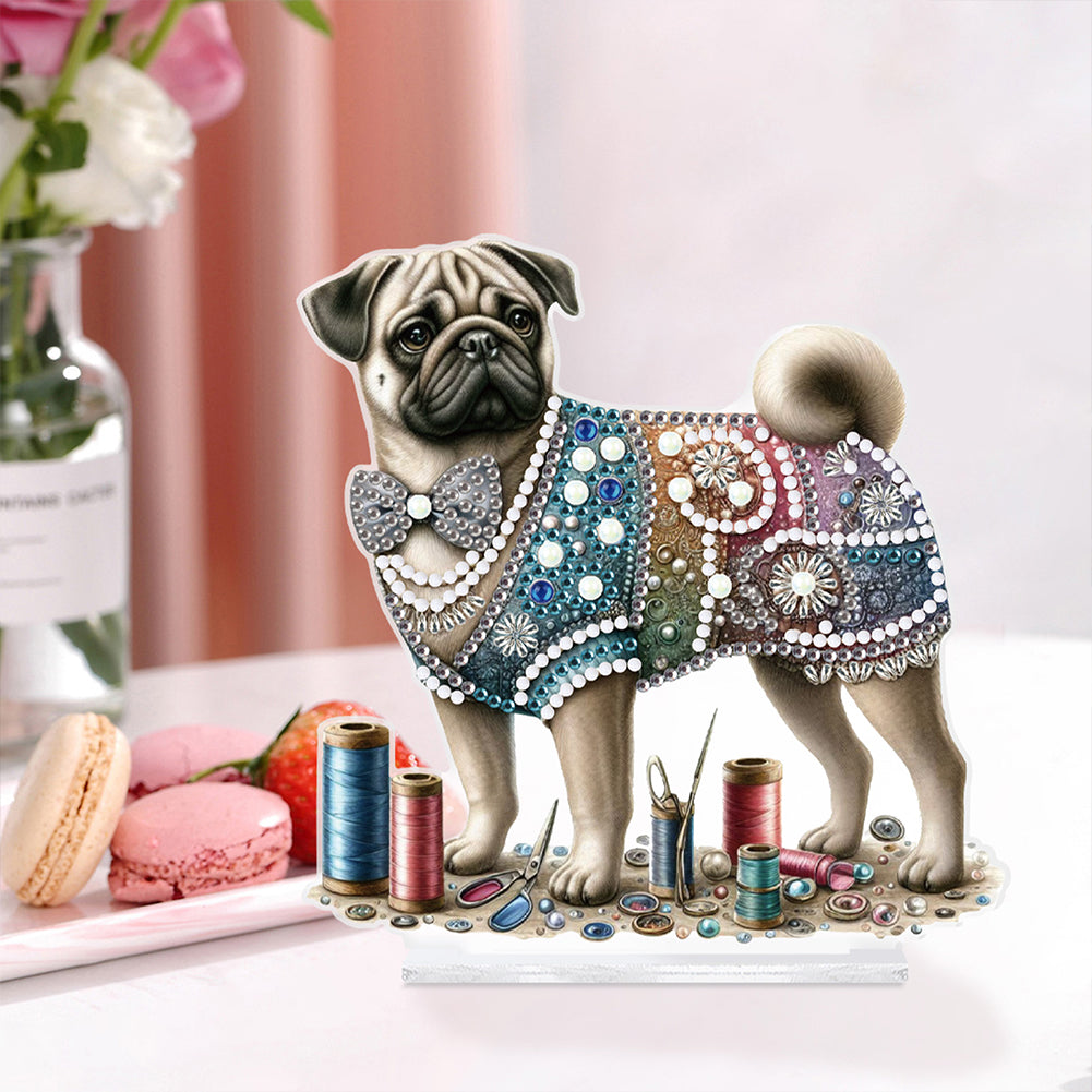 Dog Special Shaped Animal Desktop Diamond Art Kits for Home Office Desktop Decor