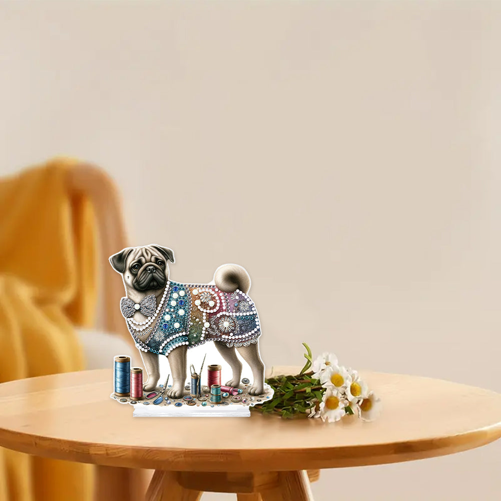 Dog Special Shaped Animal Desktop Diamond Art Kits for Home Office Desktop Decor