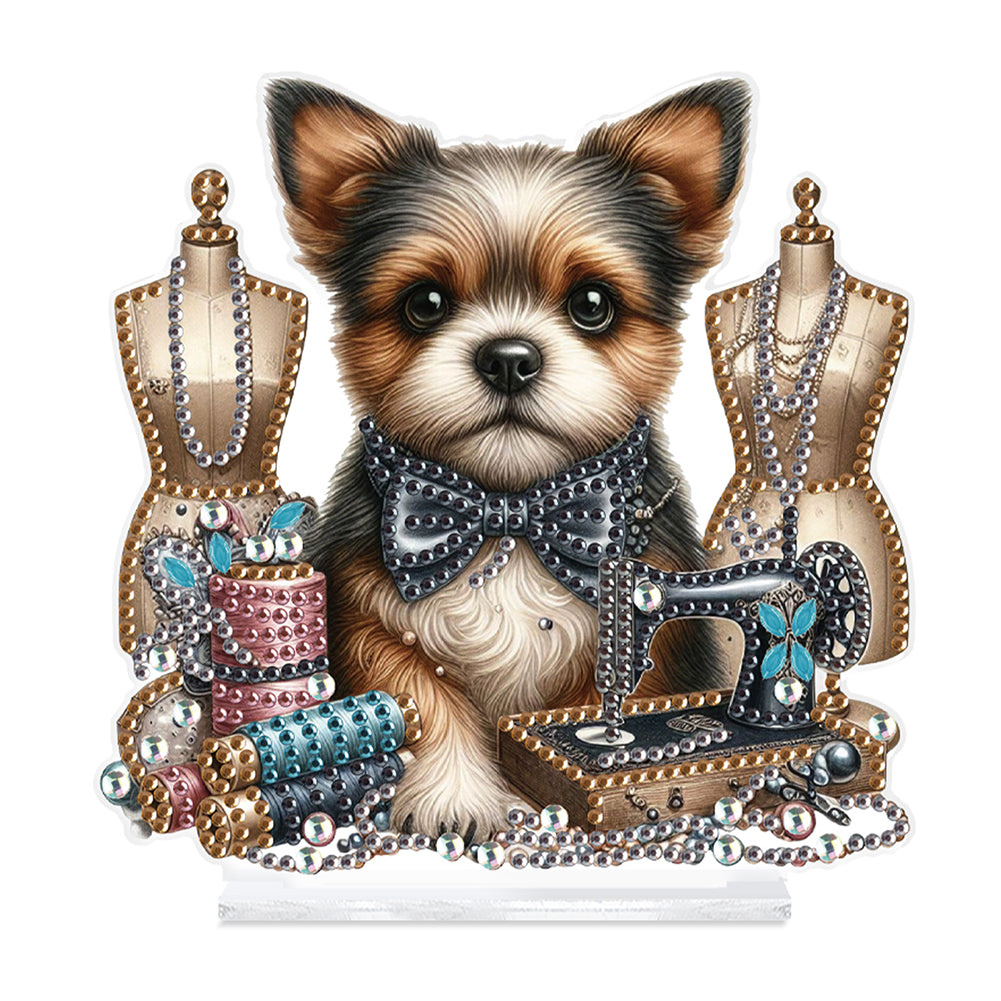 Dog Special Shaped Animal Desktop Diamond Art Kits for Home Office Desktop Decor