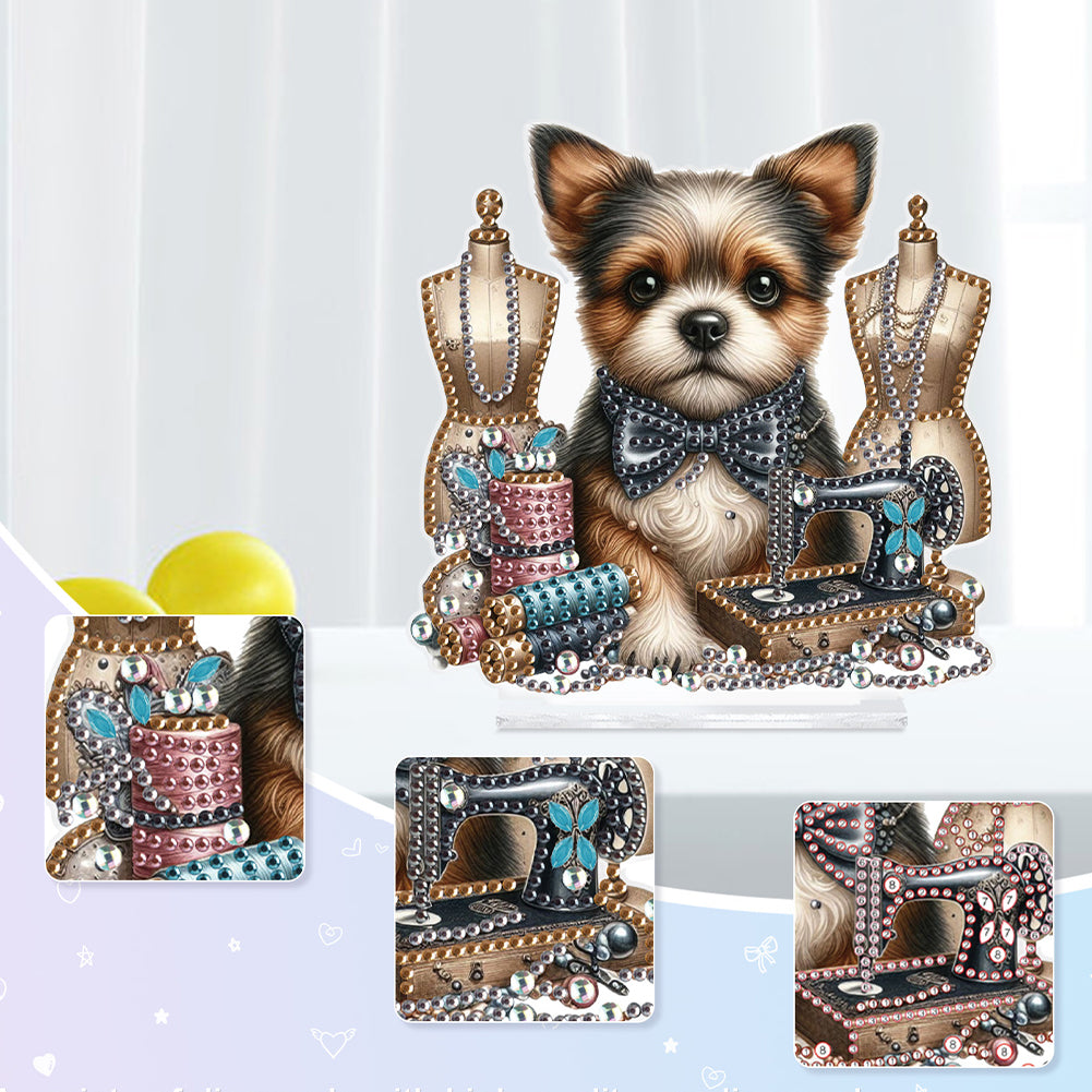 Dog Special Shaped Animal Desktop Diamond Art Kits for Home Office Desktop Decor