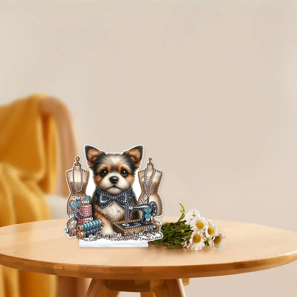 Dog Special Shaped Animal Desktop Diamond Art Kits for Home Office Desktop Decor