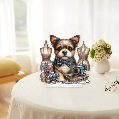 Dog Special Shaped Animal Desktop Diamond Art Kits for Home Office Desktop Decor