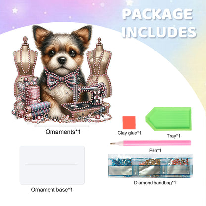 Dog Special Shaped Animal Desktop Diamond Art Kits for Home Office Desktop Decor