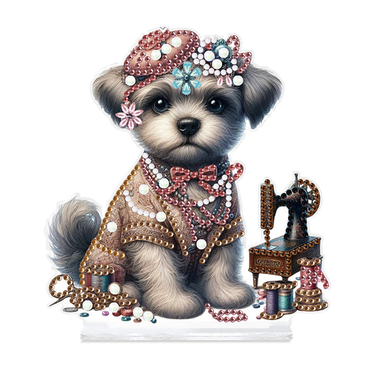 Dog Special Shaped Animal Desktop Diamond Art Kits for Home Office Desktop Decor