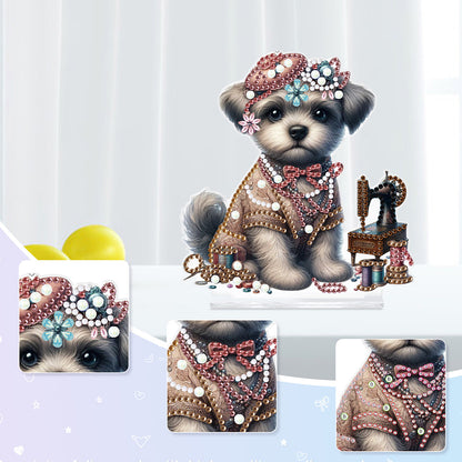 Dog Special Shaped Animal Desktop Diamond Art Kits for Home Office Desktop Decor