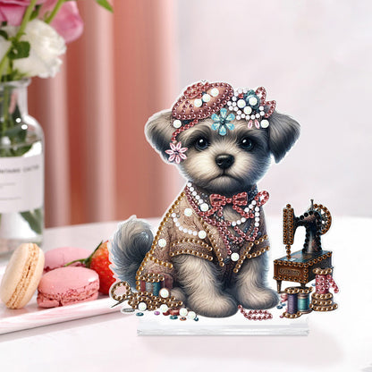 Dog Special Shaped Animal Desktop Diamond Art Kits for Home Office Desktop Decor