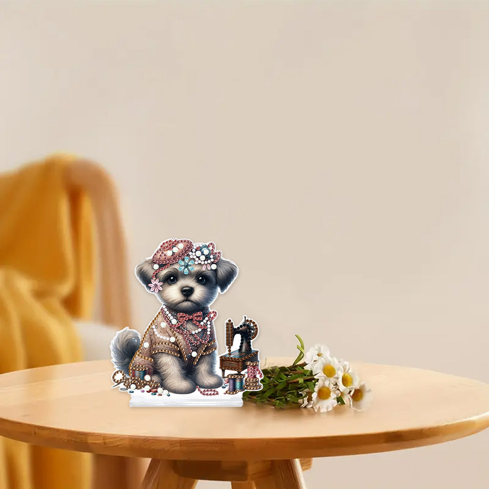 Dog Special Shaped Animal Desktop Diamond Art Kits for Home Office Desktop Decor