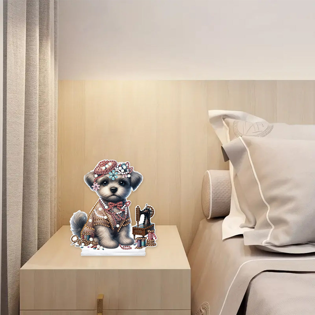 Dog Special Shaped Animal Desktop Diamond Art Kits for Home Office Desktop Decor