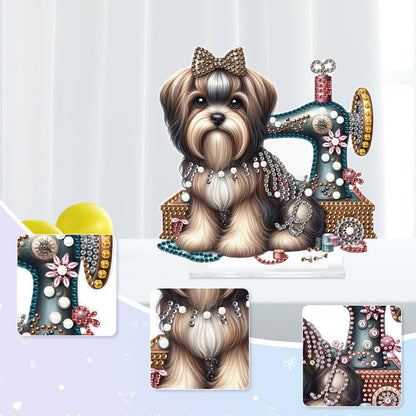Dog Special Shaped Animal Desktop Diamond Art Kits for Home Office Desktop Decor