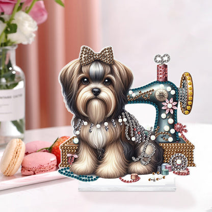 Dog Special Shaped Animal Desktop Diamond Art Kits for Home Office Desktop Decor