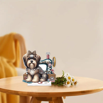 Dog Special Shaped Animal Desktop Diamond Art Kits for Home Office Desktop Decor
