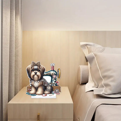 Dog Special Shaped Animal Desktop Diamond Art Kits for Home Office Desktop Decor