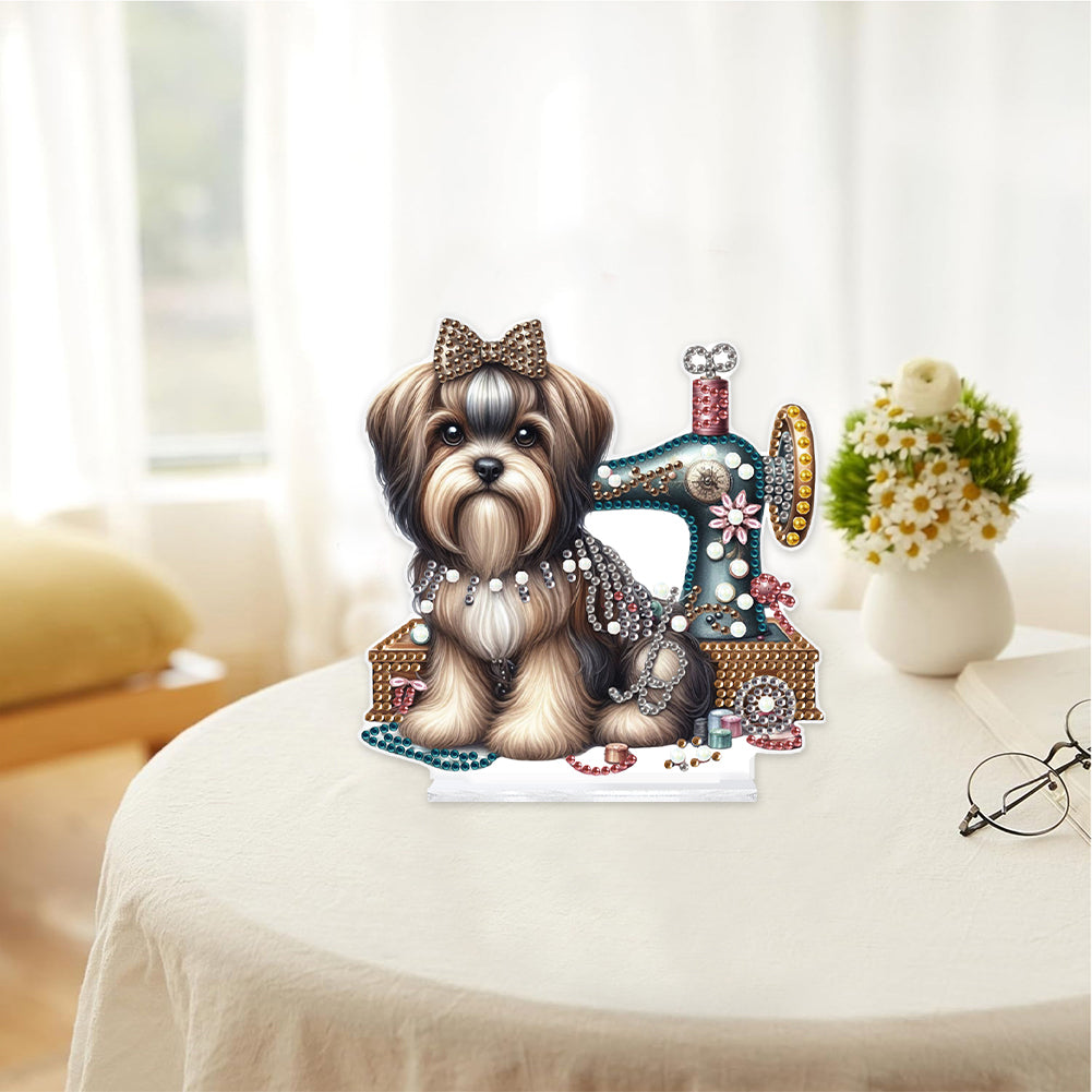 Dog Special Shaped Animal Desktop Diamond Art Kits for Home Office Desktop Decor