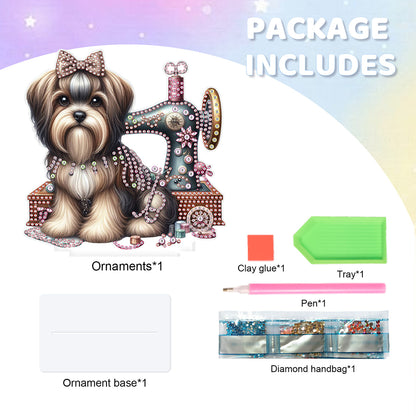 Dog Special Shaped Animal Desktop Diamond Art Kits for Home Office Desktop Decor