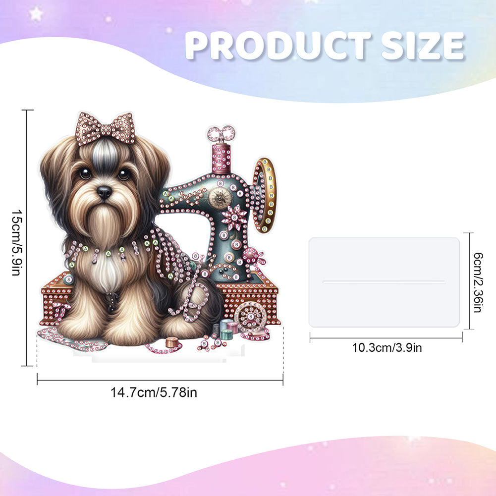 Dog Special Shaped Animal Desktop Diamond Art Kits for Home Office Desktop Decor
