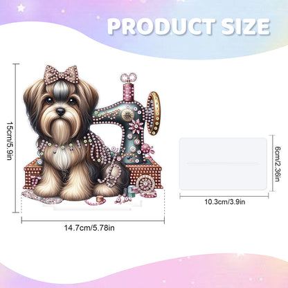 Dog Special Shaped Animal Desktop Diamond Art Kits for Home Office Desktop Decor
