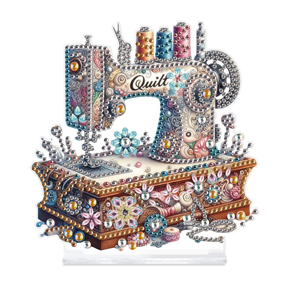 Sewing Machine Special Shaped 5D DIY Diamond Art Tabletop Decorations for Adults