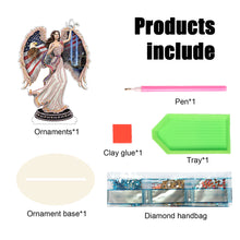 Load image into Gallery viewer, Wooden American Flag Angel Diamond Painting Desktop Ornaments Kit Decoration
