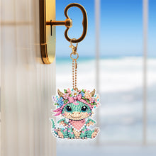 Load image into Gallery viewer, 6Pcs Double Sided Flower Animal Diamond Art Keyring Cute Animal DIY Crafts Decor
