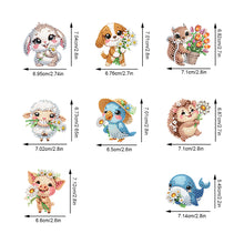 Load image into Gallery viewer, 8Pcs Double Sided Cute Animal Diamond Art Keyring for Home Birthday Party Decor
