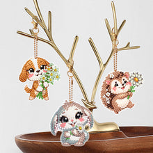 Load image into Gallery viewer, 8Pcs Double Sided Cute Animal Diamond Art Keyring for Home Birthday Party Decor
