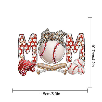 Mom Baseball Art Diamond Painting Hanging Pendant Acrylic Home Windows Decor