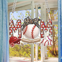 Load image into Gallery viewer, Mom Baseball Art Diamond Painting Hanging Pendant Acrylic Home Windows Decor
