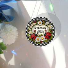 Load image into Gallery viewer, Suncatcher Welcome Sign Diamond Painting Art Pendant Colorful Home Windows Decor
