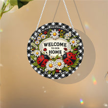 Load image into Gallery viewer, Suncatcher Welcome Sign Diamond Painting Art Pendant Colorful Home Windows Decor
