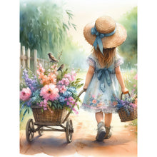 Load image into Gallery viewer, Diamond Painting - Full Round - The little girl pushing the float¡¤Lan (30*40CM)
