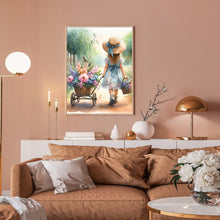 Load image into Gallery viewer, Diamond Painting - Full Round - The little girl pushing the float¡¤Lan (30*40CM)
