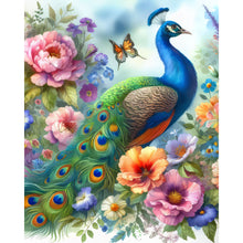Load image into Gallery viewer, Diamond Painting - Full Round - garden peacock (40*50CM)
