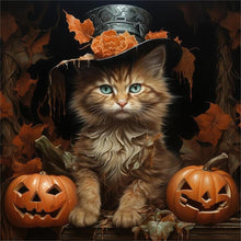 Load image into Gallery viewer, Diamond Painting - Full Round - pumpkin kitten (30*30CM)
