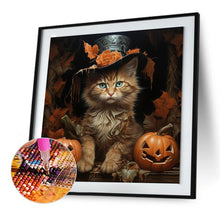Load image into Gallery viewer, Diamond Painting - Full Round - pumpkin kitten (30*30CM)
